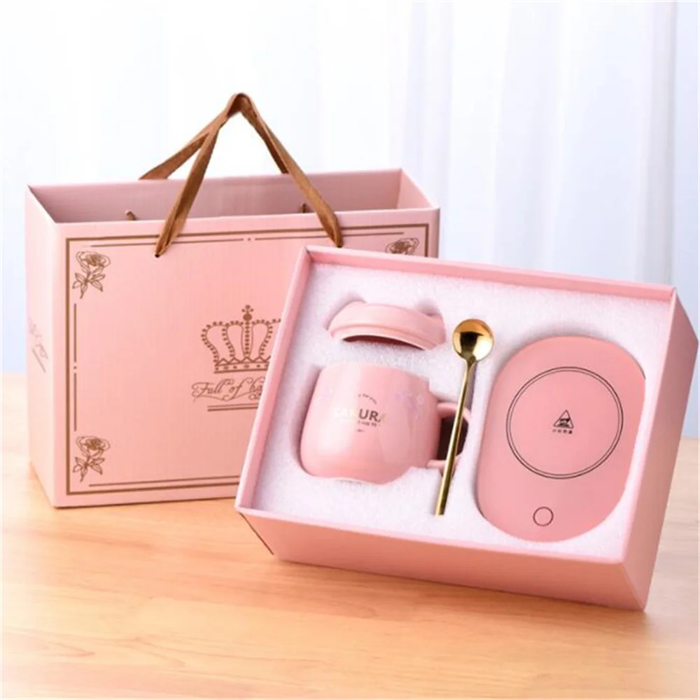 

Mug Temperature Control Self Heating Ceramic Warmer 14oz Pad Wireless Charger Coaster 55 Degrees Smart Coffee Mug