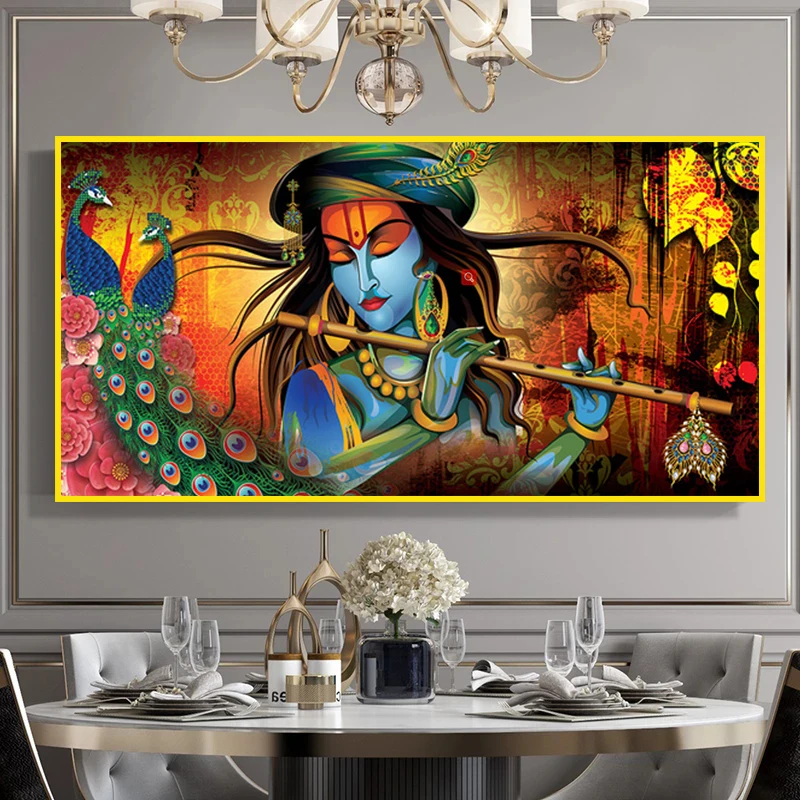 Нордический абстрактный Женщина-бог Индии настенная живопись плакат современный портрет печать на холсте Кришна Картины домашнего декора.