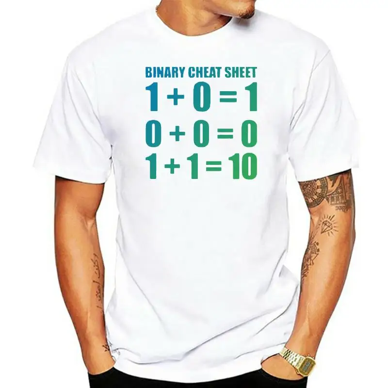 

Cute Binary Cheat Sheet Couple Relationship tee shirt s-5xl Comfortable Comics Harajuku mens t shirt tee Building HipHop
