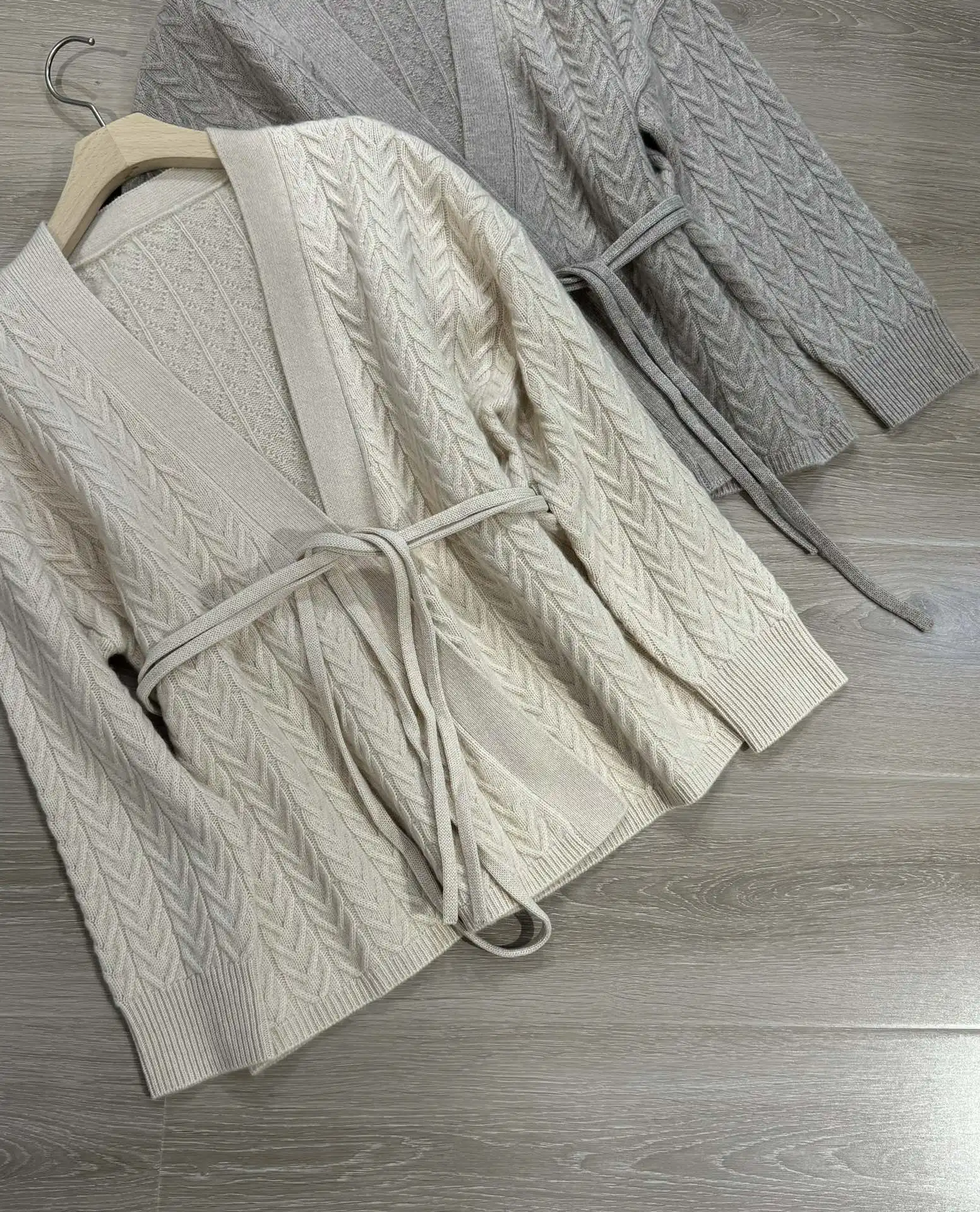 Осенний Женский кашемировый свитер L * P вязаный Свободный кардиган повседневный