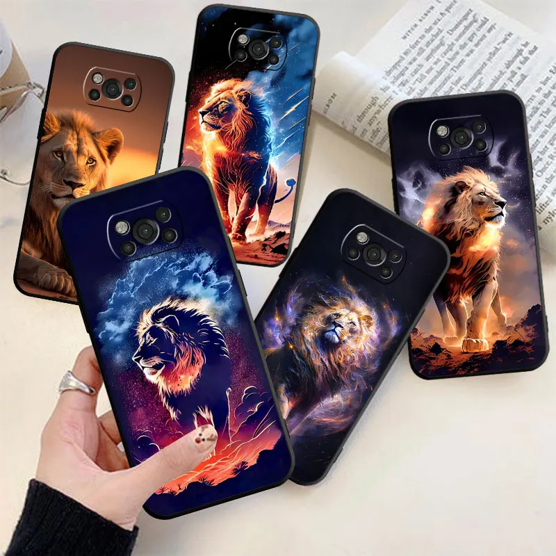 

Animal Lion Phone Case For Xiaomi Poco M5 X3 X4 X5 NFC M3 C40 Pro For MI 12 11 10T 12T Lite Note 10 TPU Cover Coque