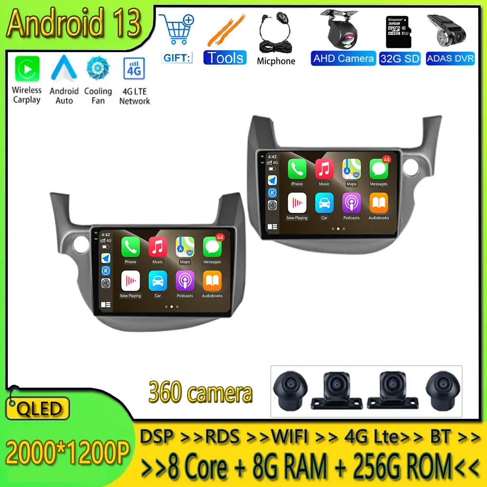 

Android 13 Car Radio For Honda Fit Jazz 2007 - 2013 Multimedia Video Player Mirror Connection Split Screen NAVI Head Unit 2 Din