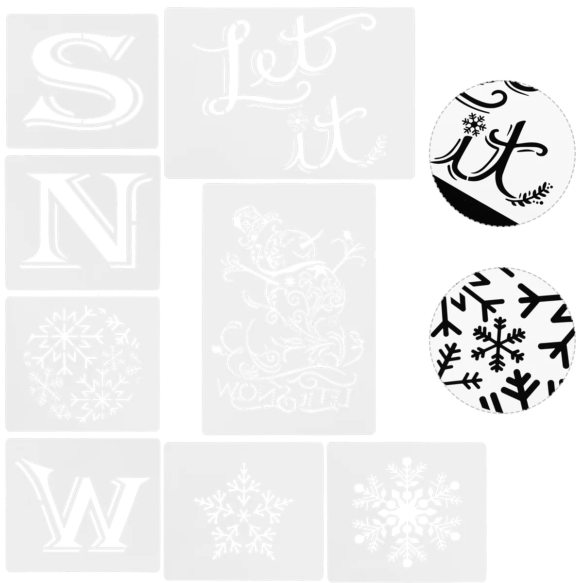 

Stencils Christmas Painting Stencilsnowflake Drawing Template Craft Diy Wood Templates Snow Reusable Crafts Xmasplastic Kids