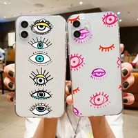 eye art blue phone cases for iphone se 2020 6 6s 7 8 11 12 13 mini plus x xs xr pro max cases transparent shell