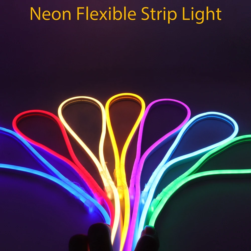DC12V LED Neon Strip Lights IP67 Waterproof SMD2835 120LEDs/m 12Colors For DIY Home Decoration Flexible Tape Neon Rope Lighting