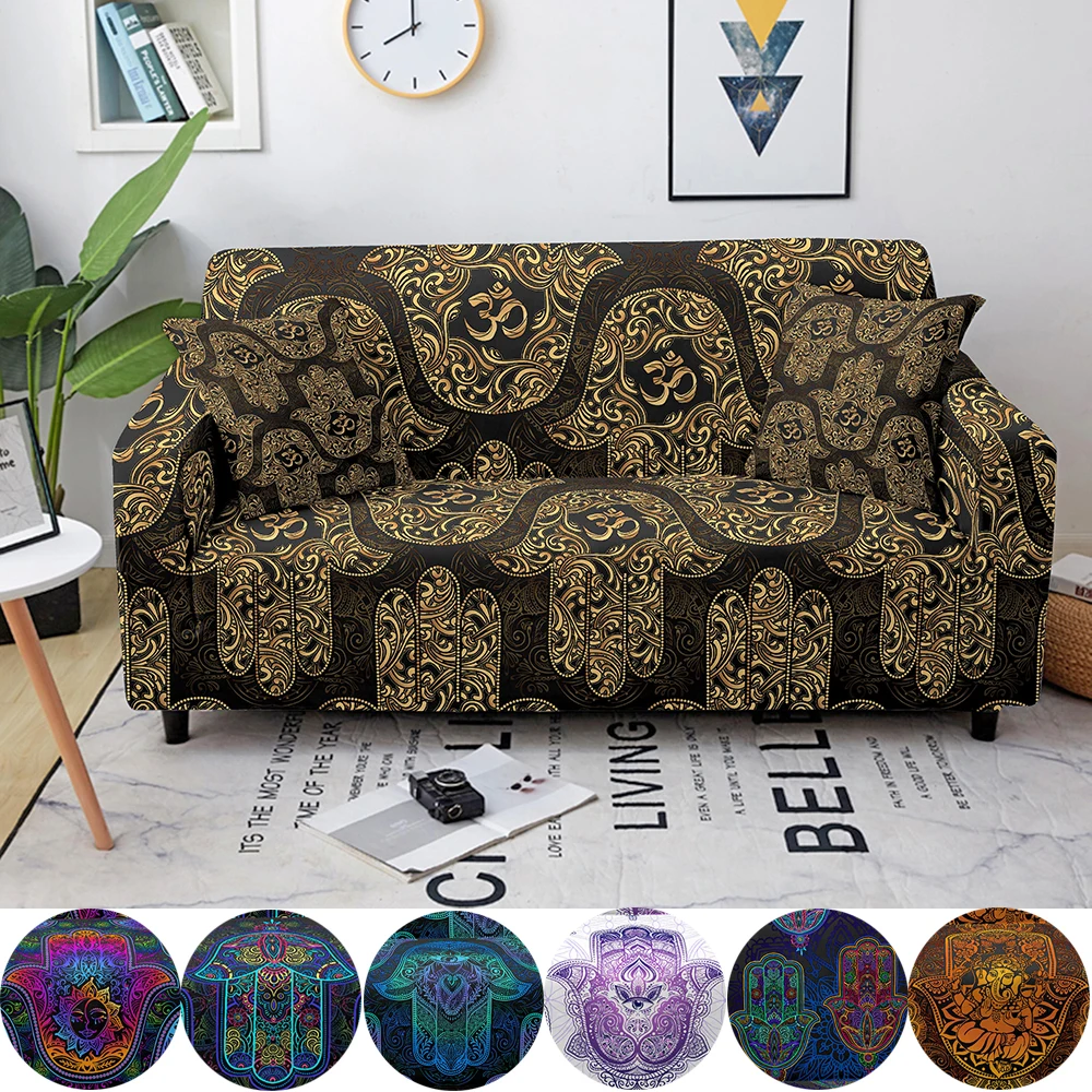 

Hand Of Fatima Print Sofa Cover For Living Room Good Luck Symbol Couch Cover Washable Elastic Couch Slipcover Sofa Protector