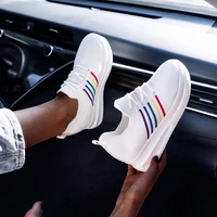 2022 new fashion women sneakers rainbow color handmade mesh vulcanize leisure shoes low top summer casual ladies shoes girl plus