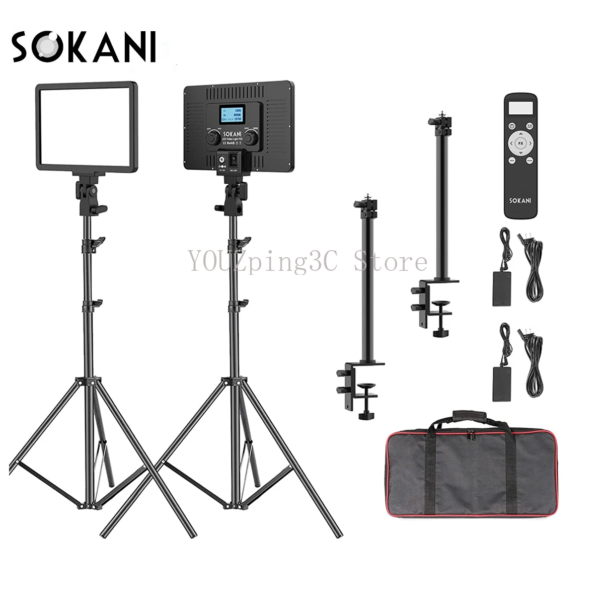 

2 Pack Sokani P25 LED Fill Light Professional Studio Panel Video Light For E-sports live Record Videos Video Calls Zoom Meetings