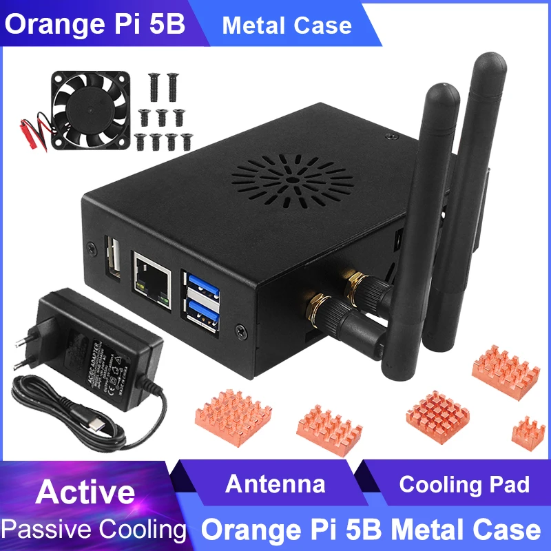 Оранжевый Pi 5B металлический телефон из алюминиевого сплава активная и пассивная