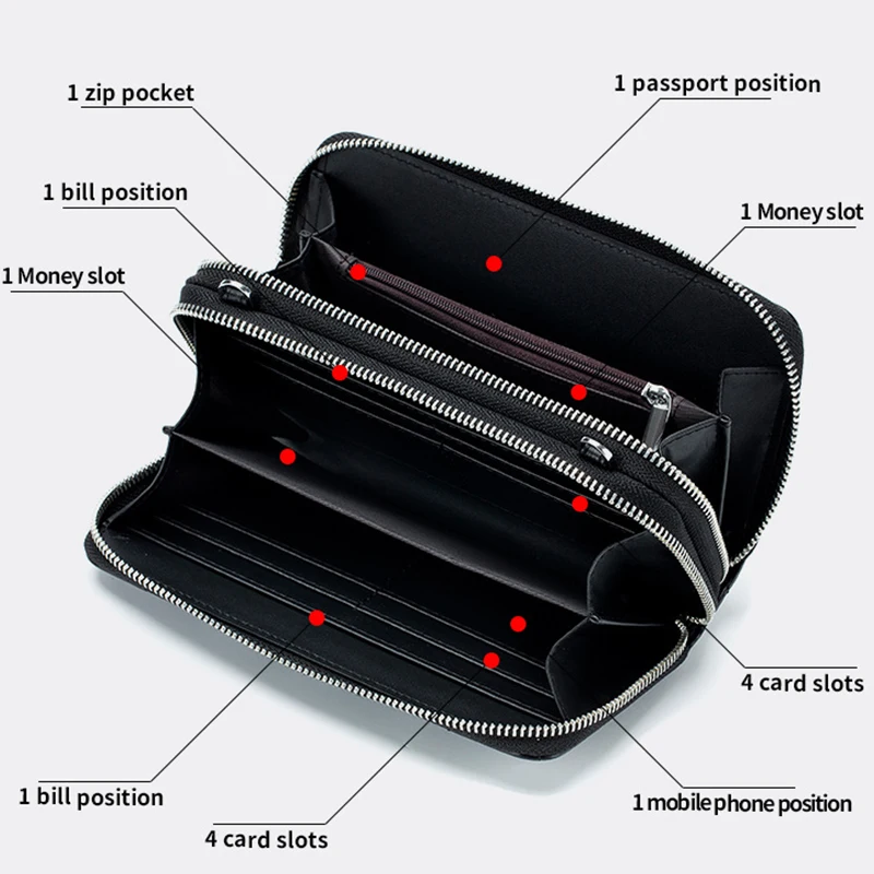 Luxury Brand Women Clutch Bag Large Capacity Women Wallets Cell Phone Pocket High Quality Multifunction Long Wallet for Women