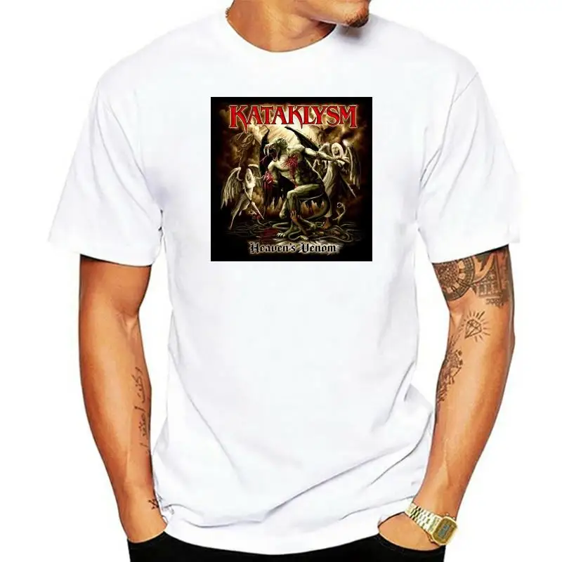 

Черная Мужская футболка Kataklysm - Heaven Venom из тяжелого металла, размер S-3XL, футболка со скидкой, 100% хлопок, Мужская футболка