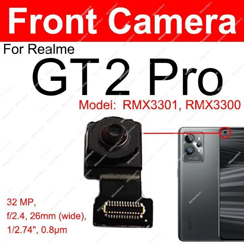 Фото Модуль камеры для Realme GT 2 Pro, задняя/передняя селфи-камера, шлейф, запчасти для ремонта №2