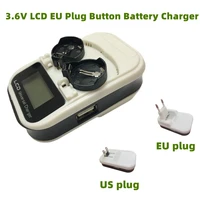 smart 2 slot 3 6v lcd button battery charger for lir2016lir2025lir2032ml2016ml2025ml2032