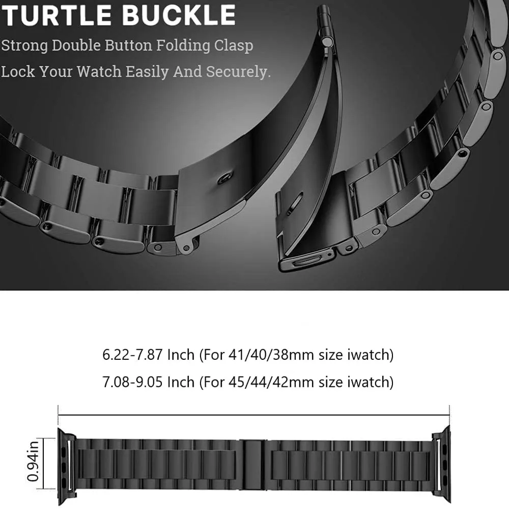 High-Quality Stainless Steel Strap For Apple Watch Series 7 Band 41mm 45mm Bracelet Metal Band For Iwatch 6 5 4 44mm 40mm Correa