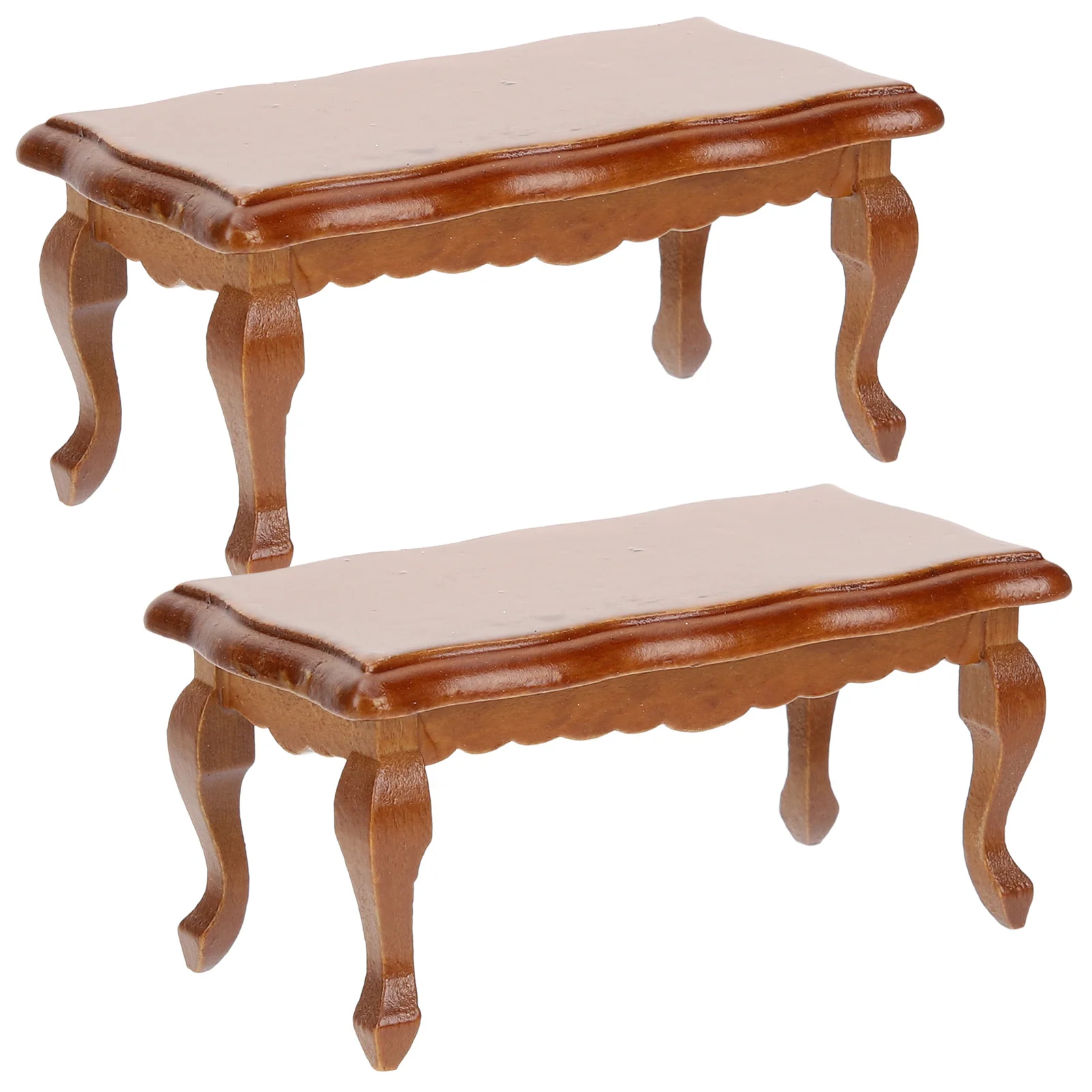 

2pcs Delicate Wooden Decorative Table Models Miniature Dining Tables Furniture Miniature Furniture Set