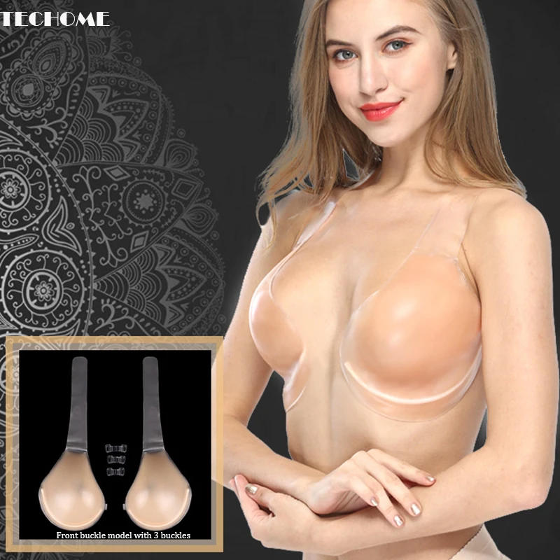 

European and American Silicone Bra Chest Stickers Underwire Bra Invisible Bra Push Up Chest Strapless Sexy Underwear Large Size