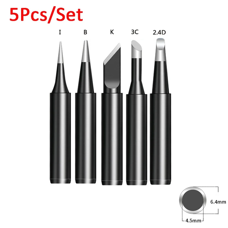 

Набор наконечников для электропаяльника из чистой меди, 5 шт., I + B + K + 2.4D + 3C, 900 м