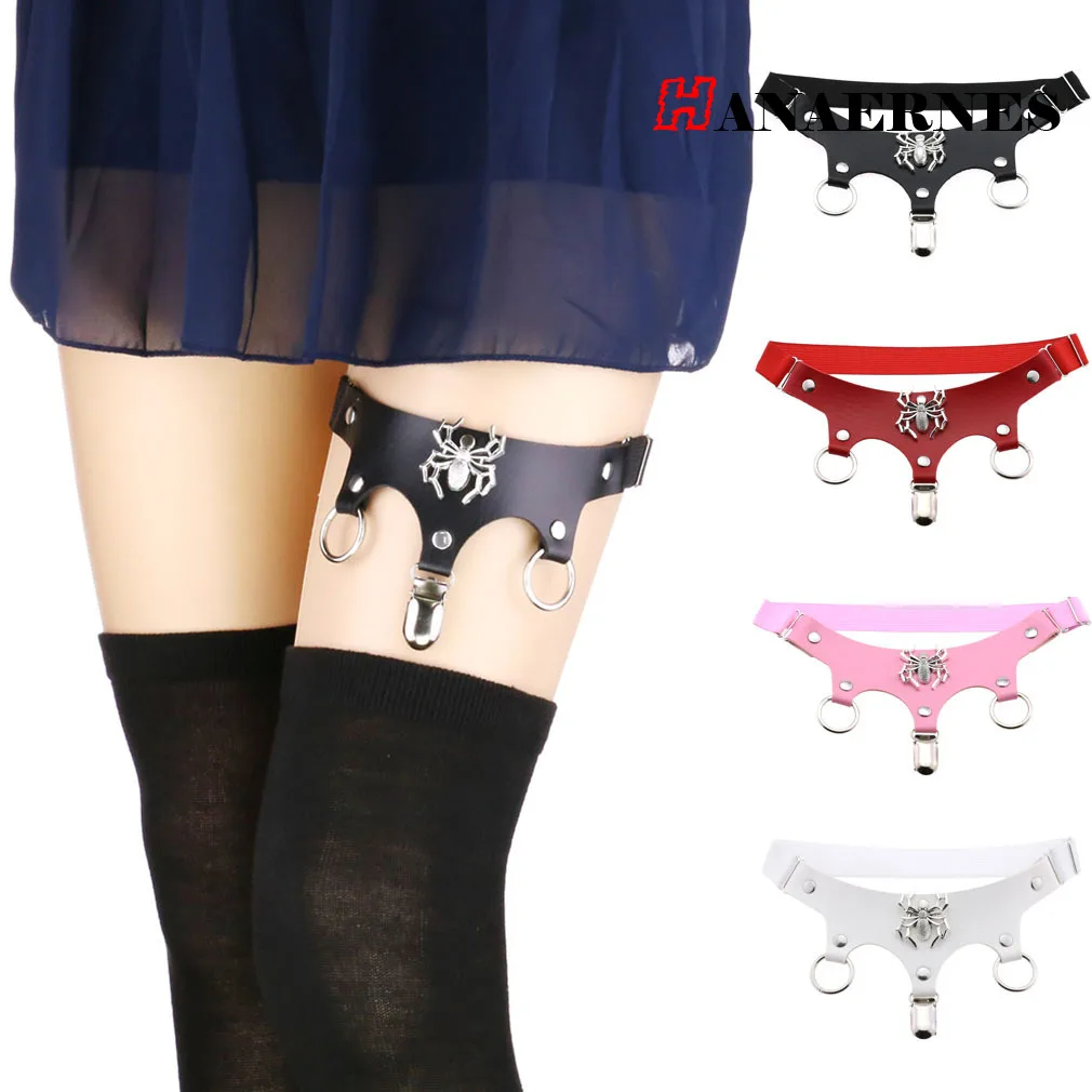 

Женский сексуальный паб-Рок Панк подвязка искусственное кольцо для ног обвязка на бедро из искусственной кожи винтажные подтяжки для девоч...