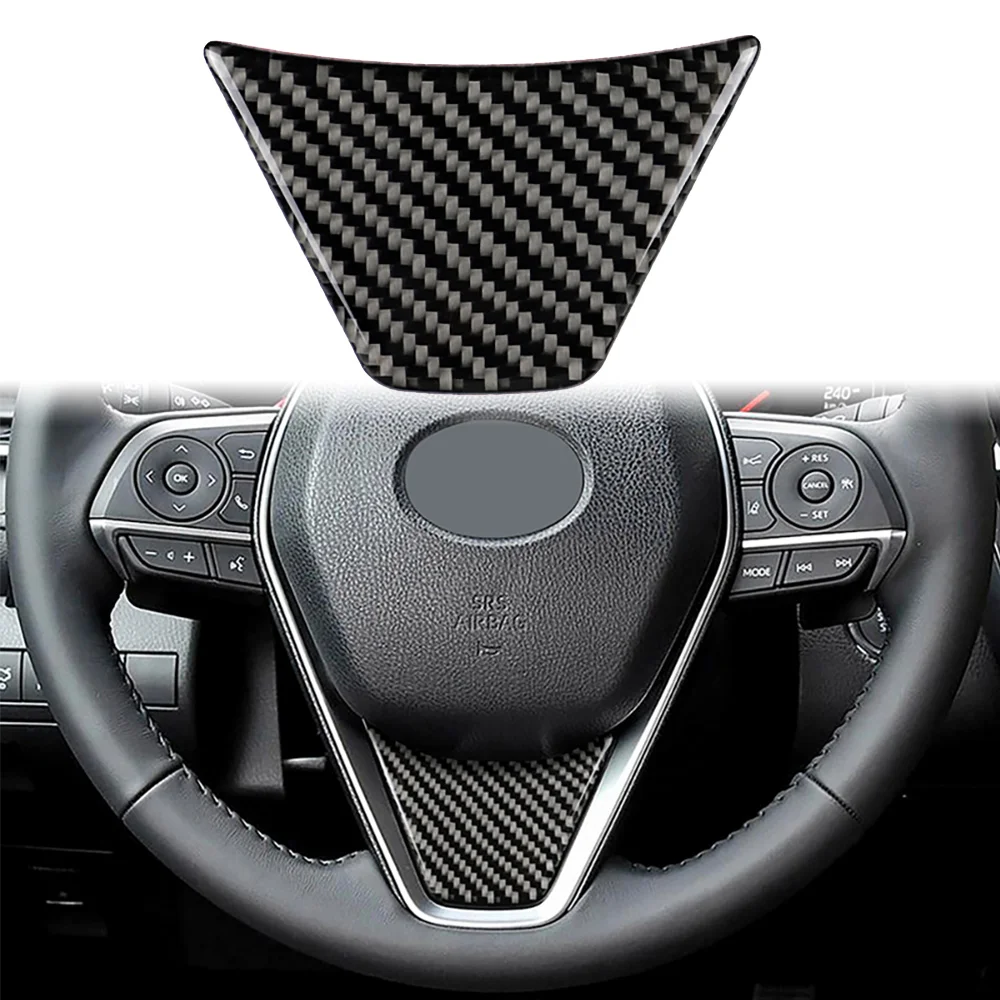 

Настоящее углеродное волокно для Camry 8-го поколения, украшение панели рулевого колеса автомобиля, внутренние наклейки, аксессуары для модификации автомобиля