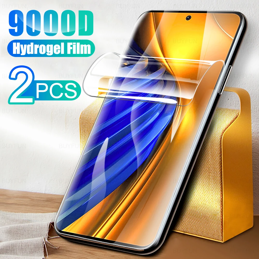 

2PCS 9000D Hydrogel Film For Xiaomi poco F4 x3 gt f3 F4 Screen Protector For poco x4x3 nfc pro 5G Phone no glass full Cover Film