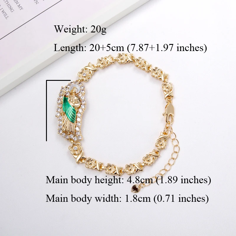 GrayBirds Роскошный браслет Сан-Джуди Кубинский Браслет Сент-Яди Бусины Религиозные