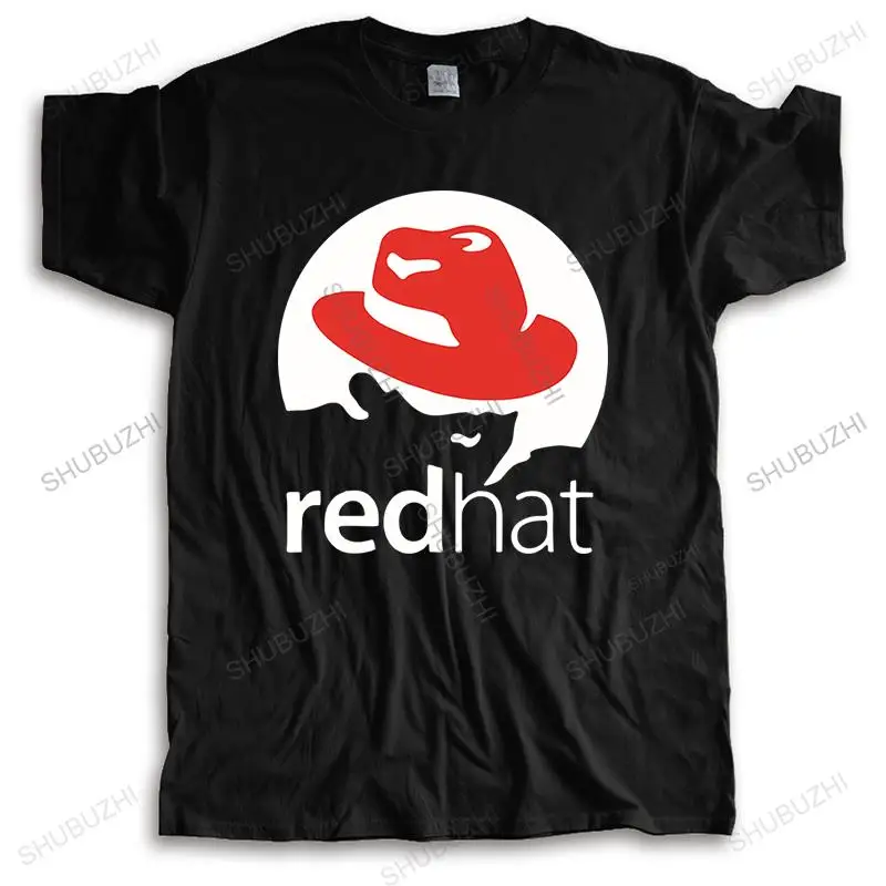 

fashion High Quality t-shirt men crew neck tees Little Red Riding Hood REDHAT LINUX Shubuzhi Cotton summer Short Sleeve T-shirt
