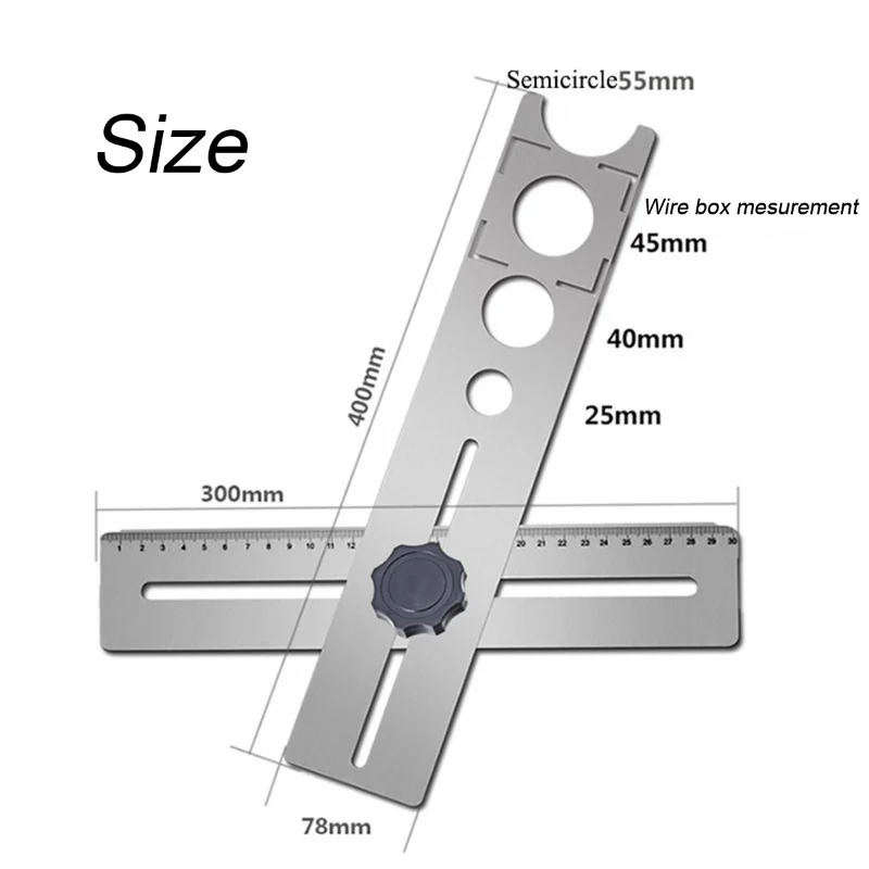 

Multi-Functional Stainless Steel Ceramic Tile Hole Locator Ruler Adjustable Punching Hand Tool for House Decorated Work