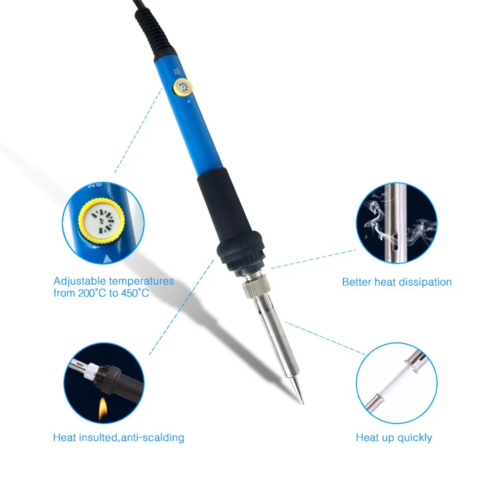 

Soldering Iron Electric Adjustable Temperature Controlled Soldering Irons 60W Solder Station Soldering Iron Tips Welding Tools