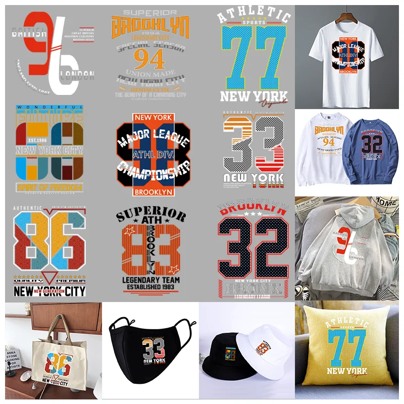 Наклейка с рисунком цифр в стиле ретро Гладильные аппликации для нашивок одежды