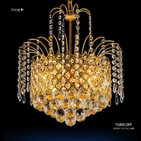 gold crystal chandelier lamp luxury crystal fixture lights lusters de cristal chandeliers ceiling for living room