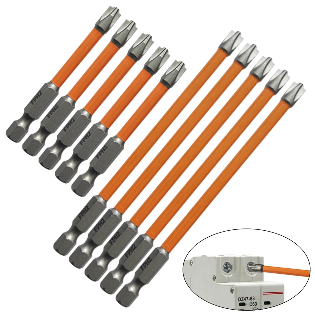 

5pcs Electric Screwdriver Magnetic Special Slotted Cross Screwdriver Bit For Electrician FPH2 Batch Head Magnetic Socket Switch