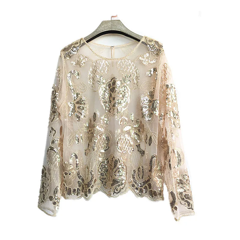 Лазер с блестящими пайетками Футболки Для женщин Танцы клуб футболки леди костюм