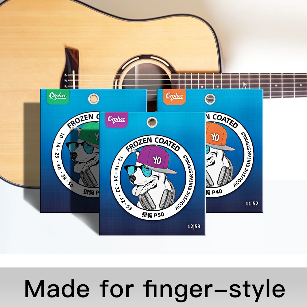 

Orphee Acoustic Guitar Strings Phosphor Bronze Windings Strings P Series Frozen Nano Coated Guitar Accessories
