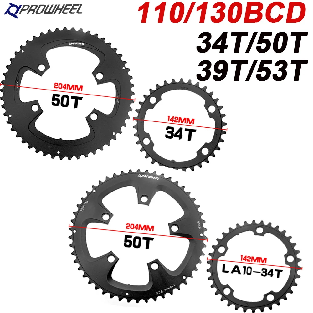 

PROWHEEL110/130BCD Road Bike Sprocket Bicycle Crank Chainwheel 34T/50T 39T/53T 9/10/11S Double Chainwheel For Shimano