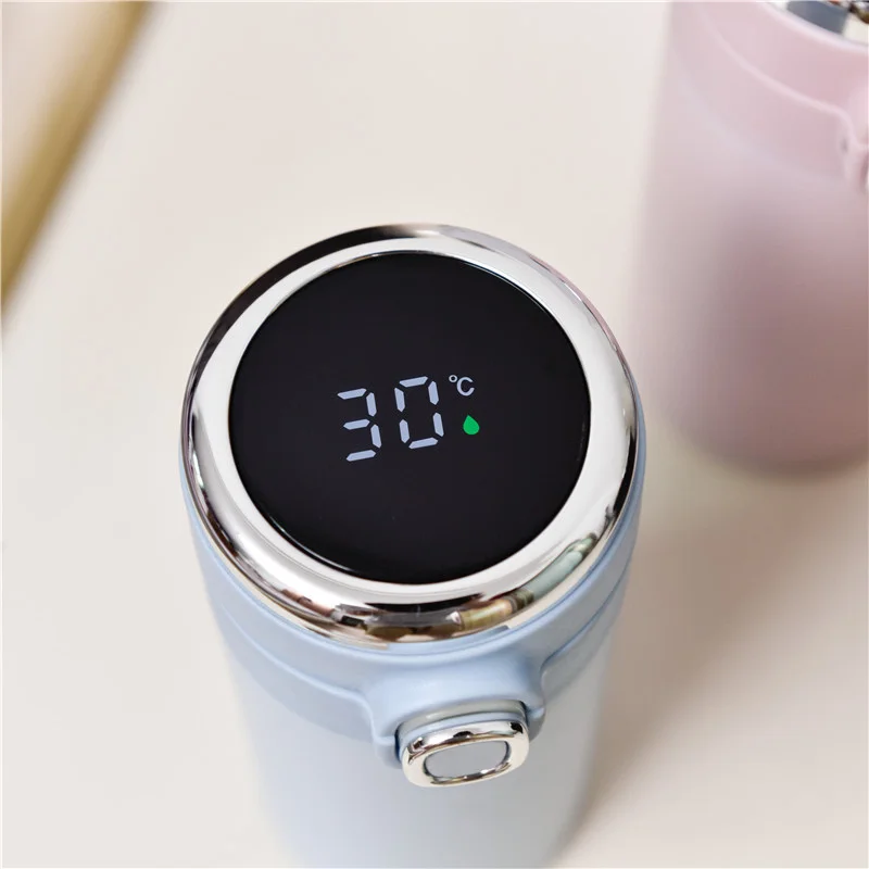 

Temperature Display Thermos Water Bottle Coffee Mug Cute Stainless Steel Tumbler Cup