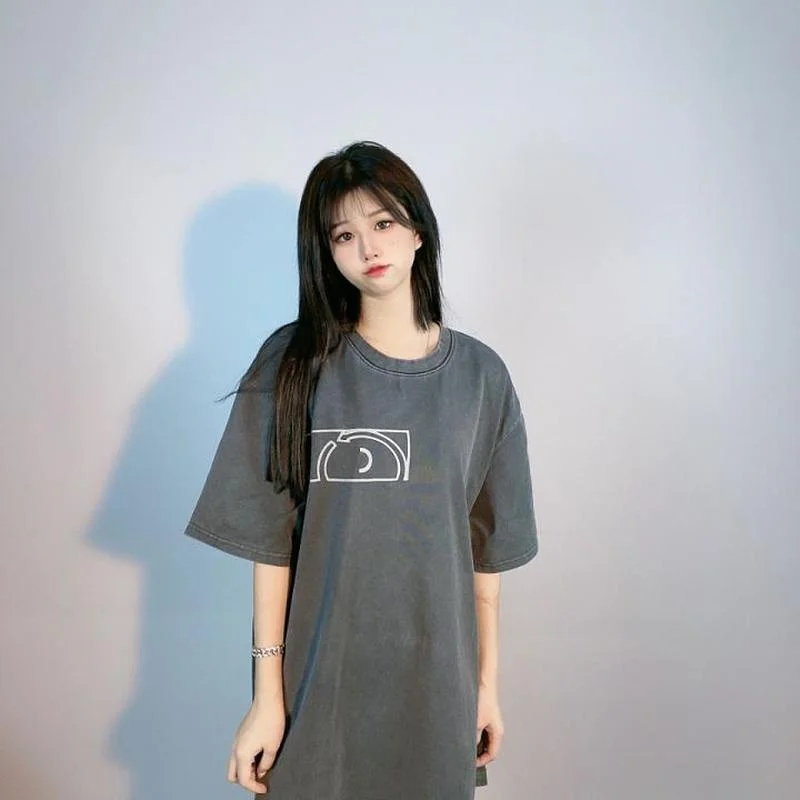 Высококачественная винтажная Светоотражающая промытая хлопковая футболка в