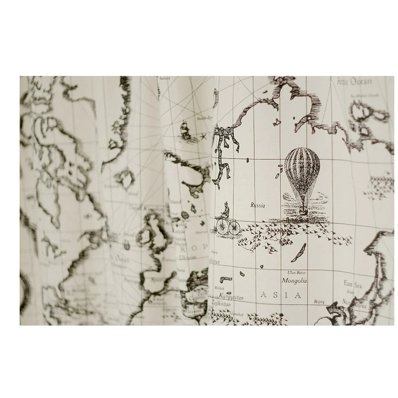 Карта мира ширина 50x150 см ретро-печать карта из смеси хлопка и льна сделай сам