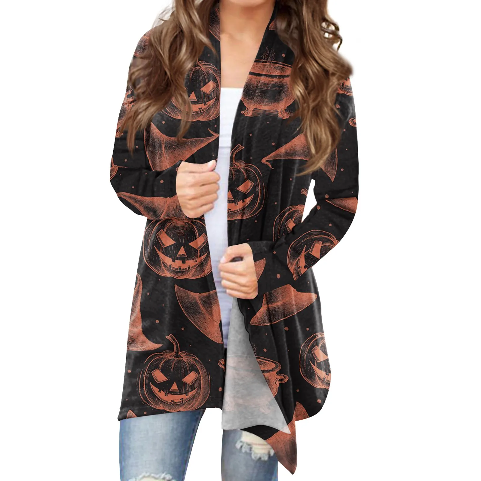 Женский Повседневный Кардиган средней длины модный топ с принтом Y2k 2024