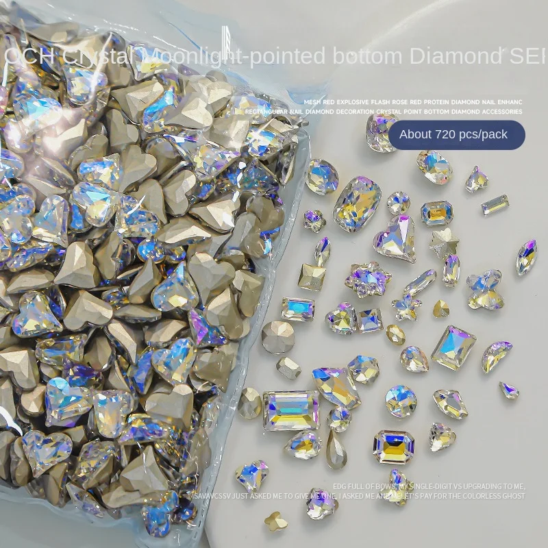 

Комплект из 720 блестящих голубых бриллиантов в форме капель воды Love Square INS, хит продаж, аксессуары для ногтей