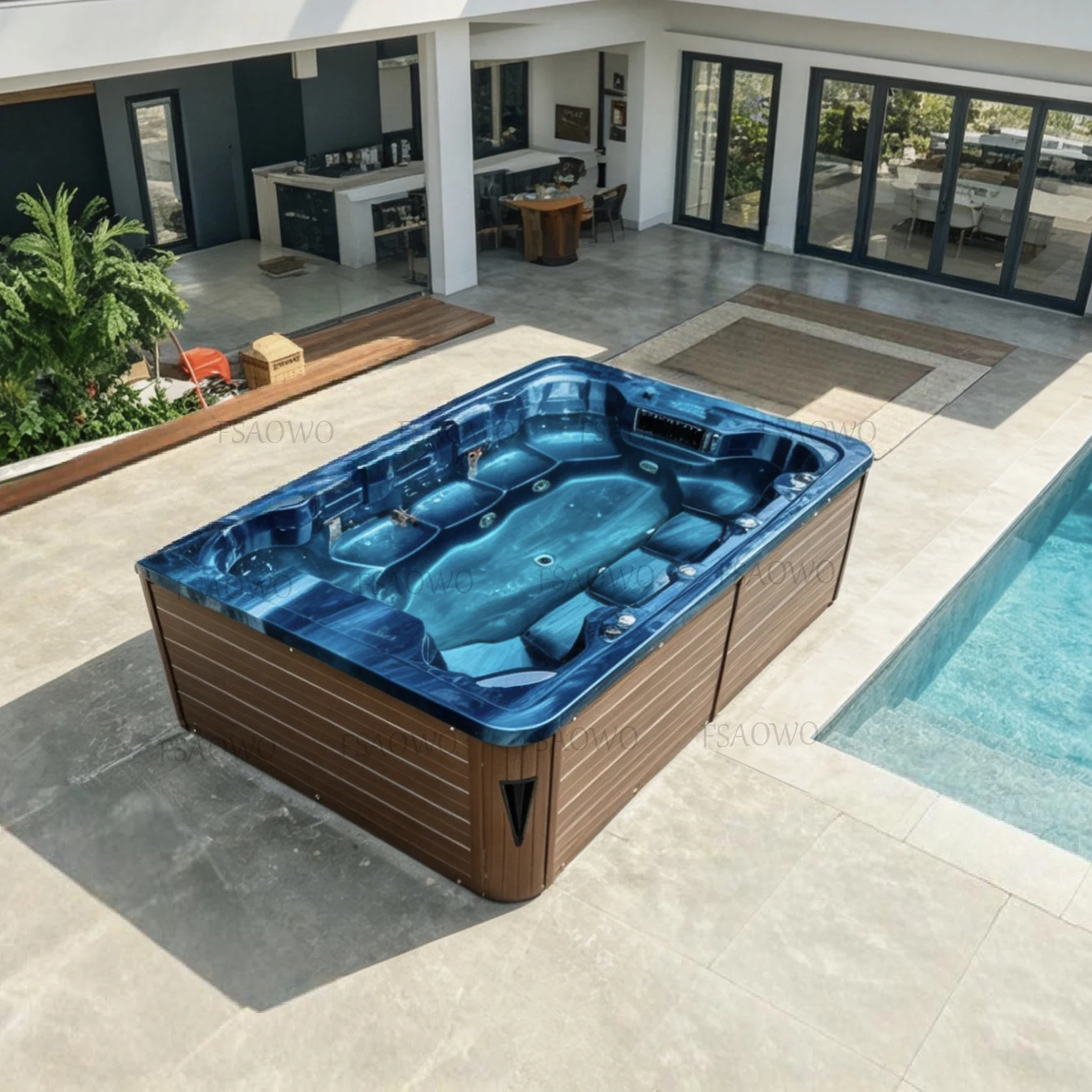 Фото Aristech Spa Сборный Спа-бассейн для улицы, джакузи на 10 человек для сада и двора с цветной светодиодной подсветкой и системой Balboa №3