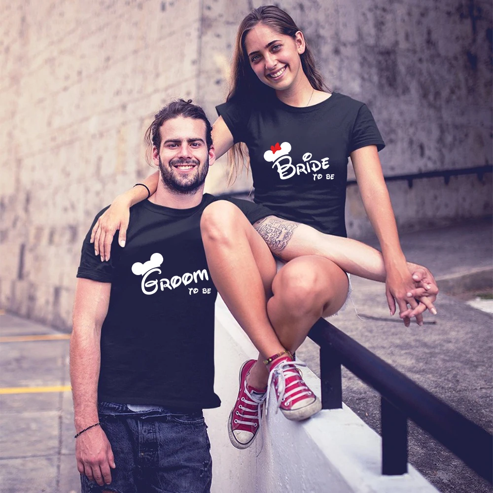 

Couple T-Shirt to Be Bride Groom Print Lover Summer Tee Anniversary Gift Matching Casual Men Short Sleeve Top Women Clothes