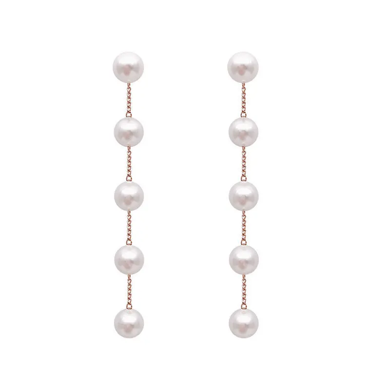 

2022 NEW Long Pearl Chain Tassel Earrings Women's Temperament High-end Ear Jewelry