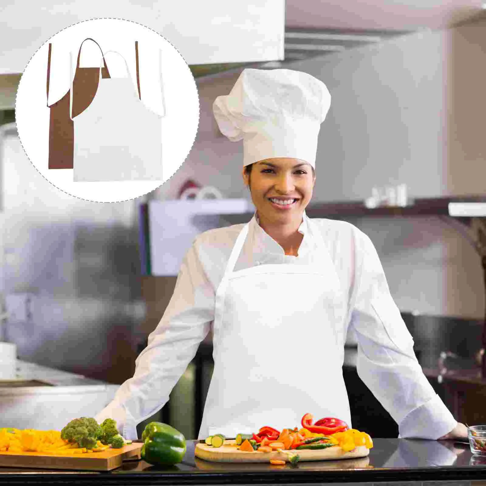 

2pcs Grill BBQ Apron Kitchen Baking Apron Cooking Apron with Pocket Daily Use Kitchen Apron