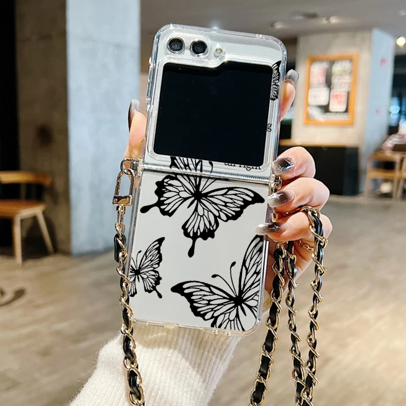 Чехол-книжка с ремешком через плечо для Samsung Galaxy Z Flip 6 5 4 3