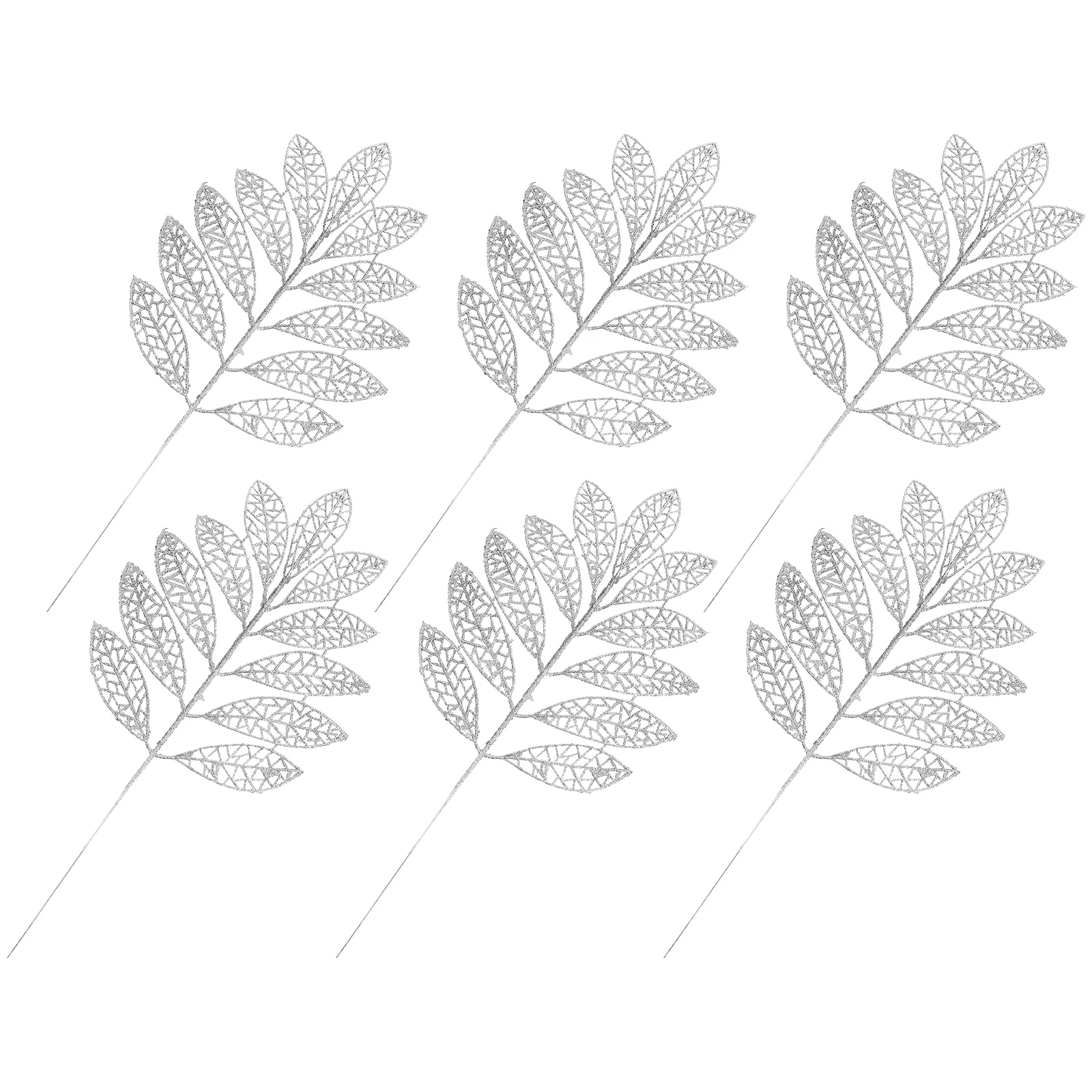 

Christmas Picks Leaves Glitter Tree Artificial Floral Branches Stems Leaf Flower Decorations Bouquet Spray Faux Stem Garland