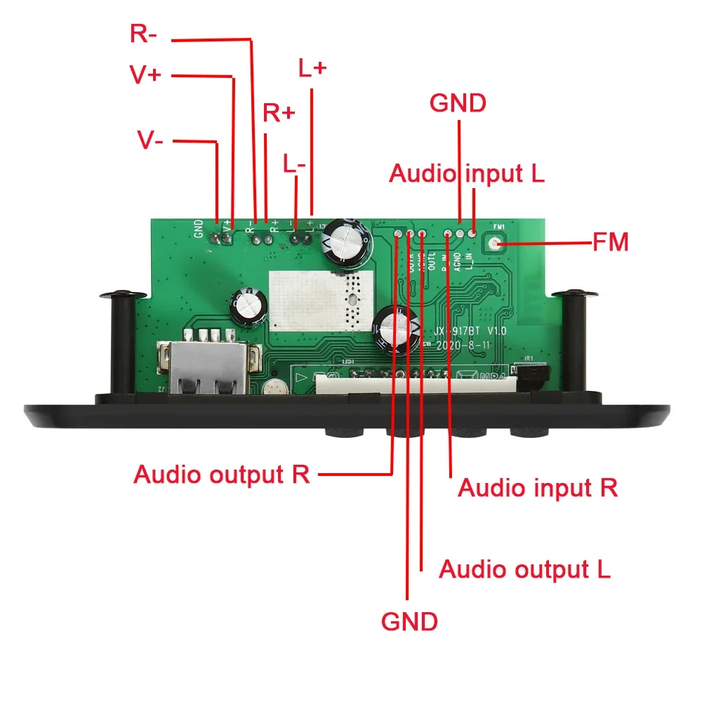 Беспроводной Bluetooth 5 0 6 В-18 В MP3 WMA декодер плата автомобильного аудио USB TF FM радио