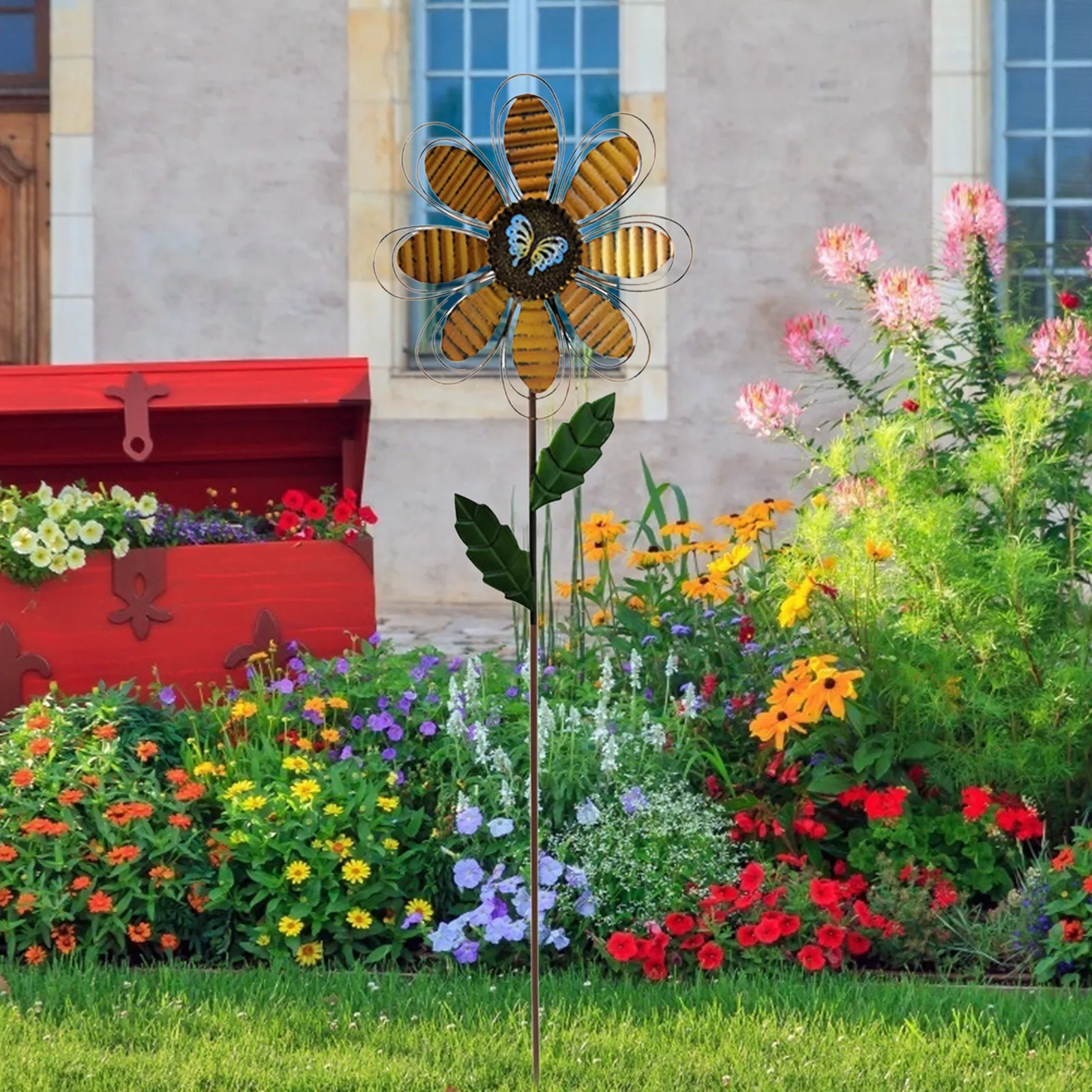 

Metal Wind Spinner Metal Wind Spinner Garden Pinwheels Garden Pinwheels Yard Art Lawn Ornaments Low-friction Bearings Metal Wind