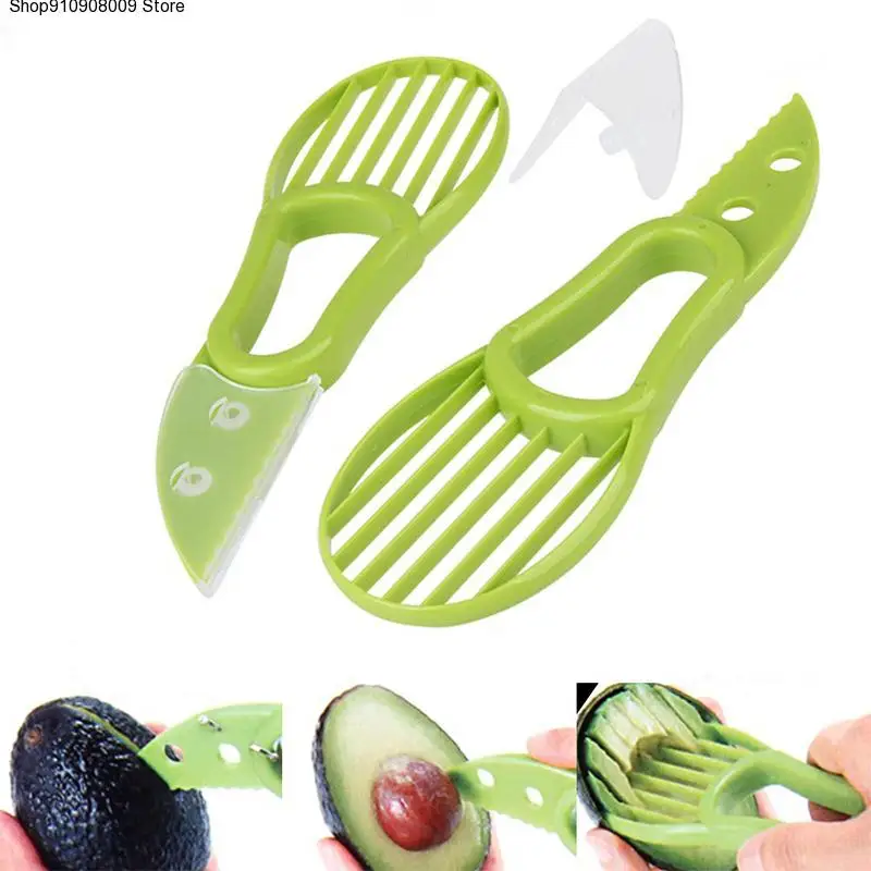 

Multi-function 3-in-1 Avocado Slicer Shea Corer Butter Peeler Fruit Cutter Pulp Separator Plastic Knife Kitchen Vegetable Tools