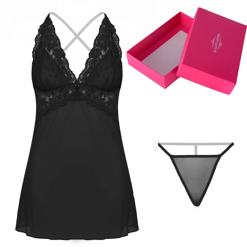 

Женское нижнее белье AIIOU, сексуальное кружевное платье с трусиками, прозрачное кружевное эротическое белье, сексуальные костюмы для взросл...