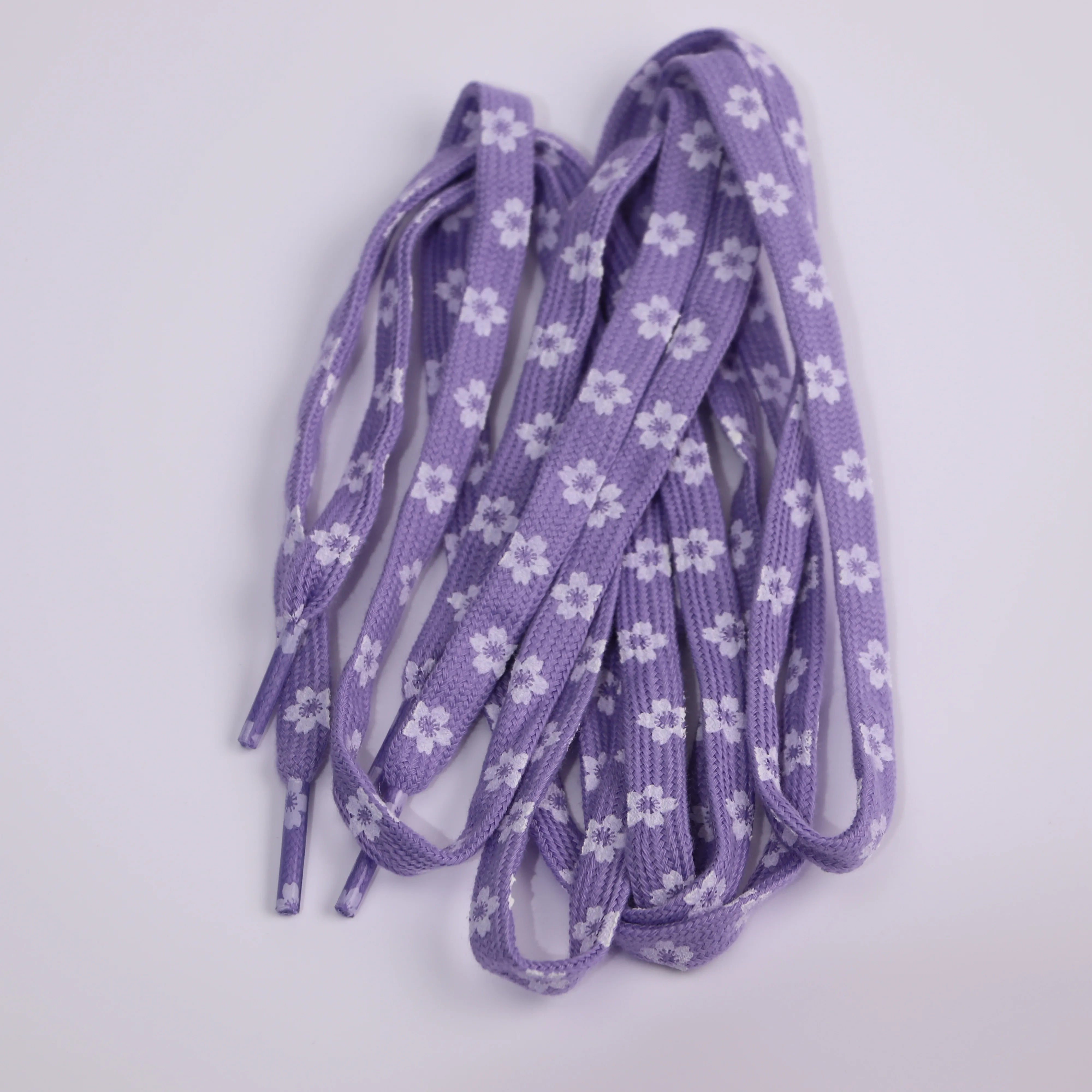 Original 21style Cherry Tie dye printin Blossom Pink AF Shoelace Female Flower sneaker woman lace  Of Lace white Female Shoelace